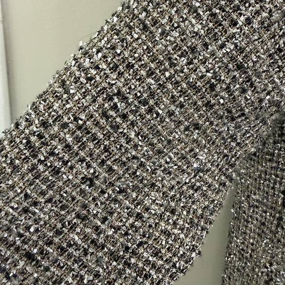 Tuckernuck Holiday Dress- Silver Coco Tweed Bow Dress Size Small - Picture 4 of 9